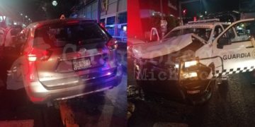 Fuerte choque de patrulla de la Guardia Nacional y camioneta en Morelia