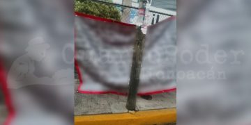 Cuelgan “narcomantas” en Zamora
