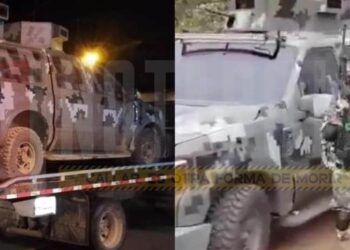 Guardia Nacional aseguró “camión monstruo” de Grupo Élite del CJNG