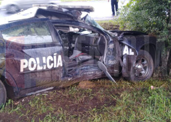 Vuelca patrulla de Guardia Nacional en la Morelia-Pátzcuaro; dos heridos