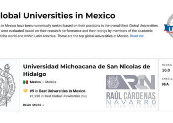 UMSNH dentro de las 5 de mejores universidades públicas estatales de México