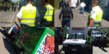 Rescatan policías camiones secuestrados por normalistas en Morelia