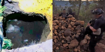 “Revientan” narcocampamento en cuevas de Pátzcuaro