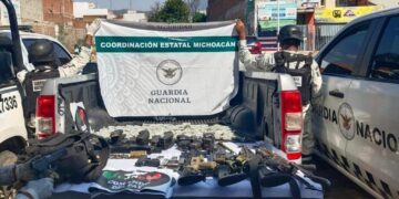Caen cuatro sicarios con arsenal del CJNG en Tangamandapio