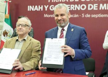 Signan convenio Gobierno de Michoacán y el INAH para impulsar la preservación del patrimonio en la entidad