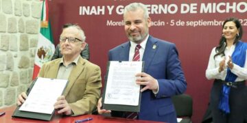 Signan convenio Gobierno de Michoacán y el INAH para impulsar la preservación del patrimonio en la entidad