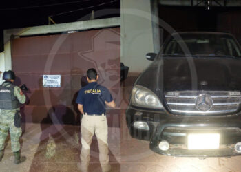 En La Huacana, asegura FGE camioneta blindada con reporte de robo