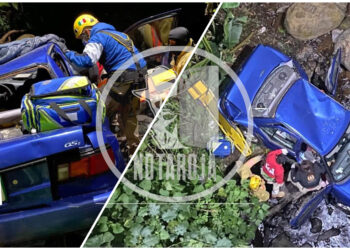 Pareja llevaba 12 horas atrapada en su vehículo en el fondo de un barranco en Tacámbaro