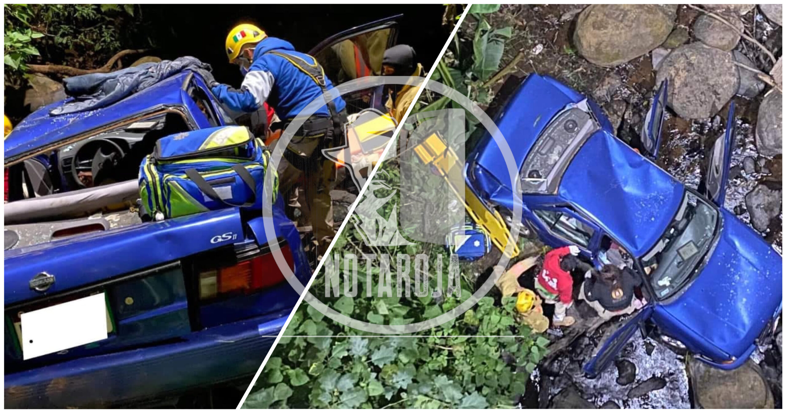 Pareja llevaba 12 horas atrapada en su vehículo en el fondo de un barranco en Tacámbaro
