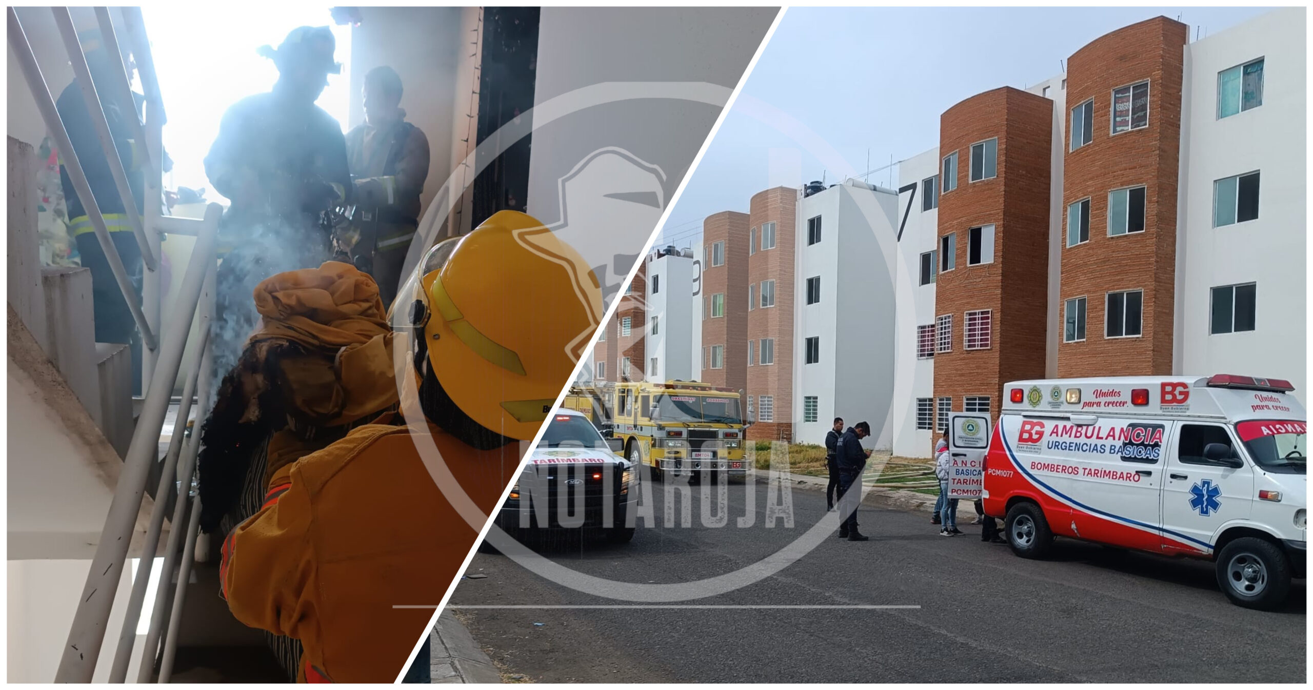 Se registra incendio en departamento del fraccionamiento Las Espigas en Tarímbaro