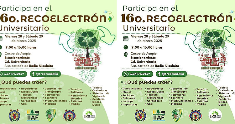 ¡Cuidemos el medio ambiente!, participa en el 16° Recoelectrón Universitario