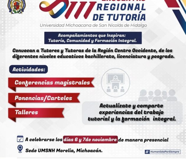 Tutoras y tutores de la Región Centro Occidente de la ANUIES se reunirán en la UMSNH