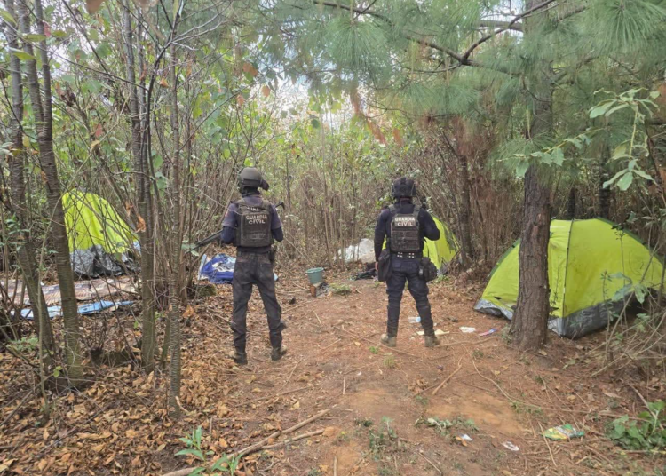 Queman narco campamento en Nahuatzen