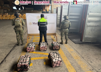 Incautan 137 KG de coca en buque de Lázaro Cárdenas