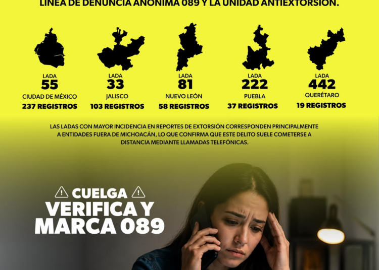 ¿Te llaman de otro estado? Estas ladas son más usadas para extorsionar en Michoacán
