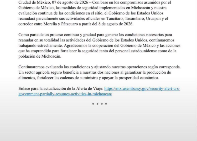 EE. UU. reanudará exportación de aguacate a partir de mañana 8 de agosto: Bedolla