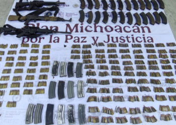Localizan municiones y armas en Apatzingán