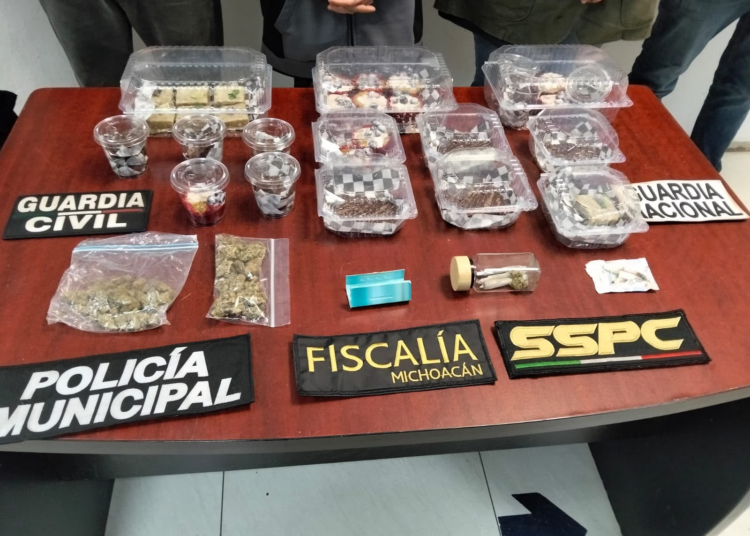 En Uruapan, SSP detiene a cinco personas y asegura productos presuntamente elaborados con marihuana
